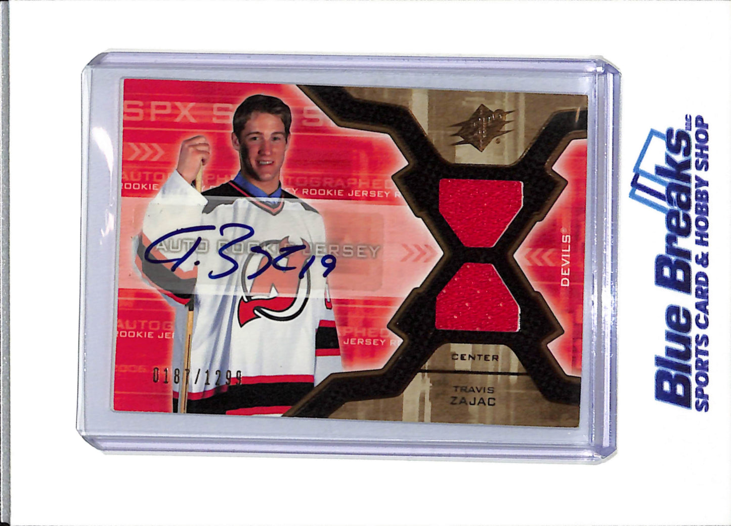 2006 Upper Deck - Rookie Jersey - Auto - Travis Zajac - 0187/1299 - #180 - Ice Hockey - Devils - drop