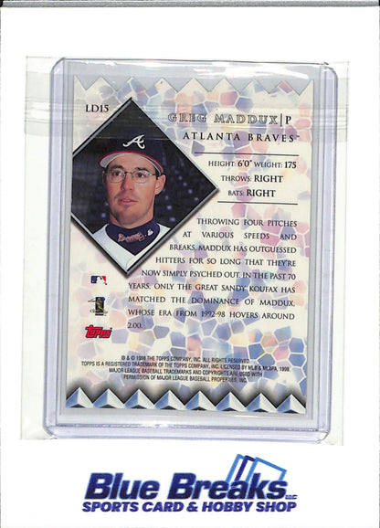 1998 Topps - Lords of the Diamonds - Die-Cut - Silver Refractor - Greg Maddux - #LD15 - Baseball - Braves - drop