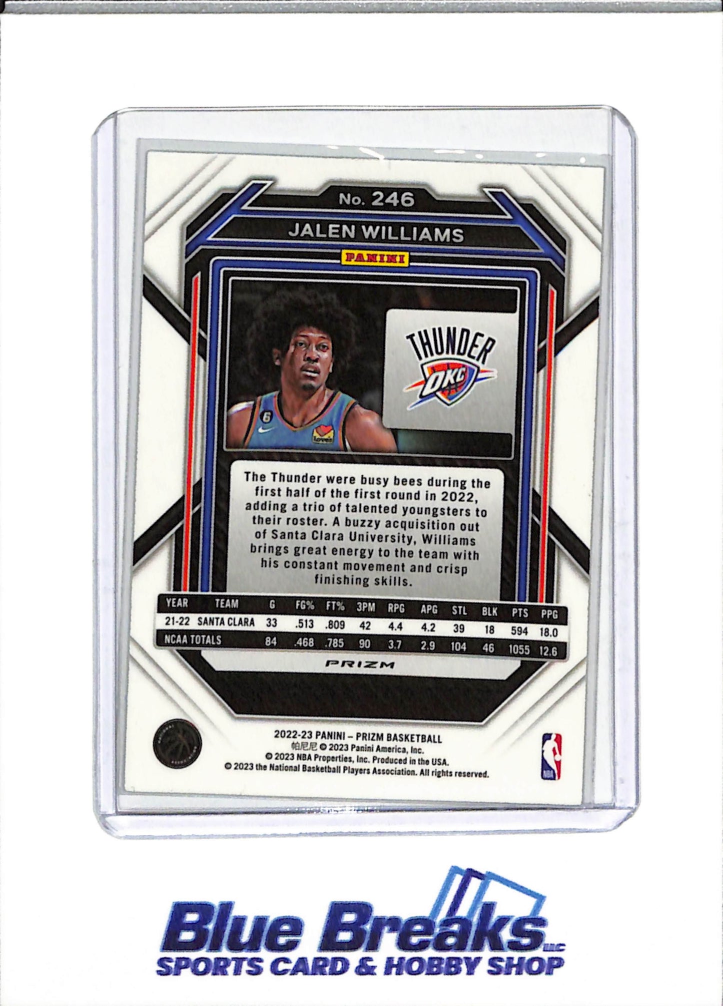 2022-23 Panini - Prizm - Rookie Card - Green - Jalen Williams - #246 - Basketball - Thunder - drop