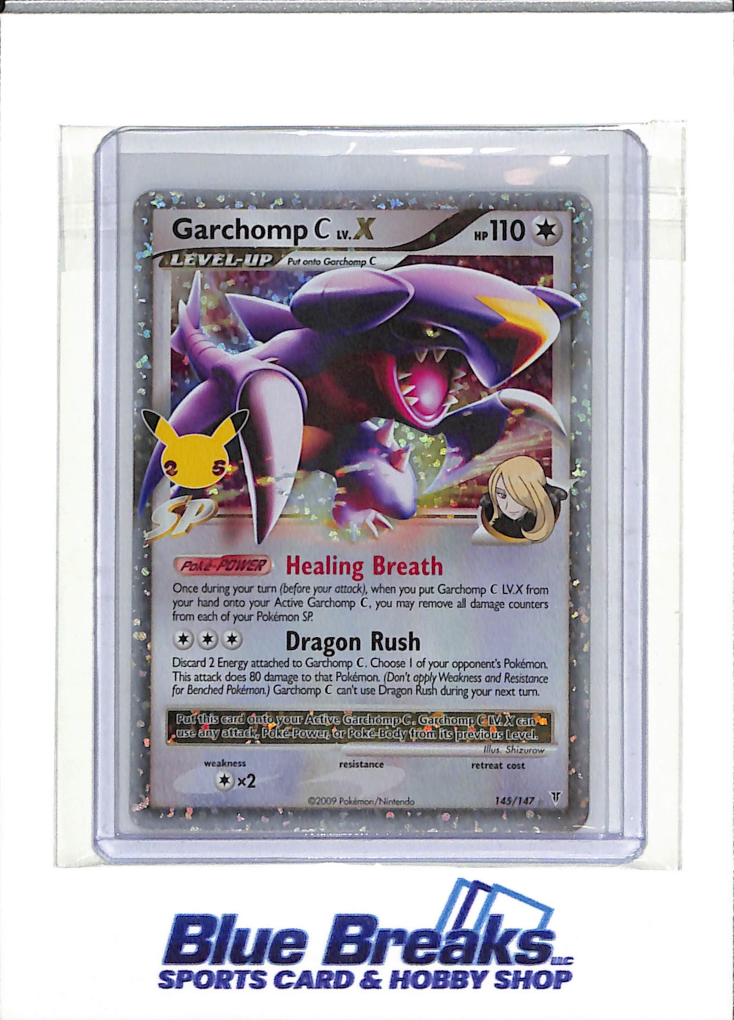 2009 Pokemon - 25th Anniversary - Celebrations - Supreme Victors - Illustration Rare Foil - Garchomp C - #145/147 - drop