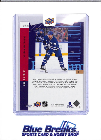 2026 Upper Deck - Platinum Power - Full Set - #1 through 15 - drop
