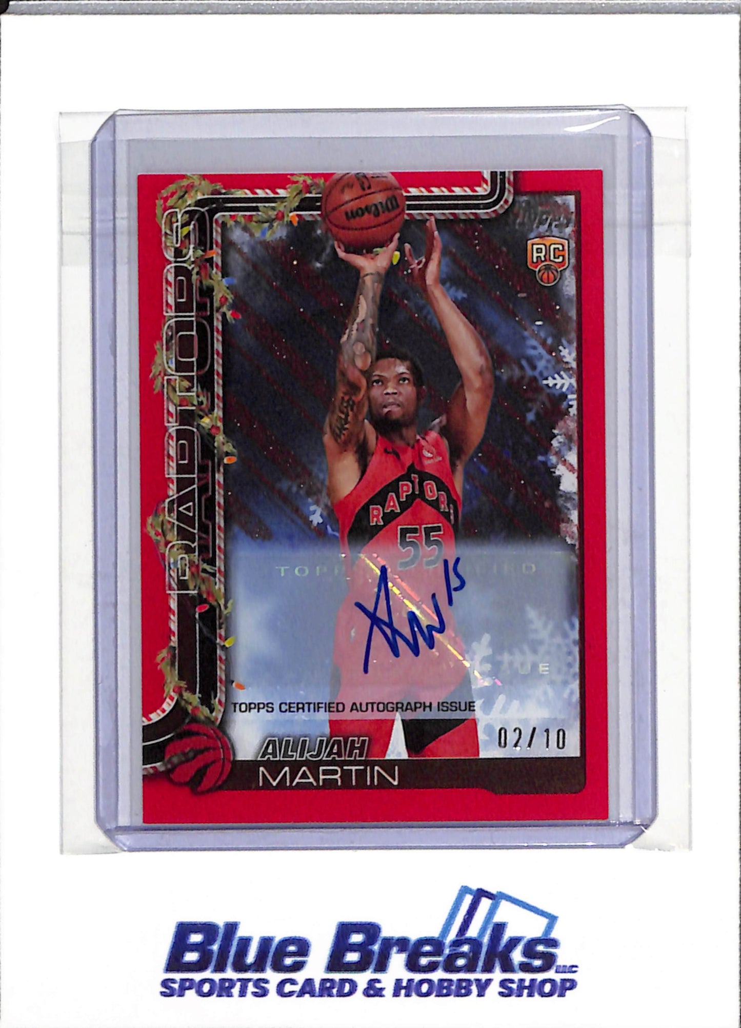 2025 Topps - Rookie Card - Red Christmas - Alijah Martin - 02/10 - H199 - Basketball - Raptors - drop