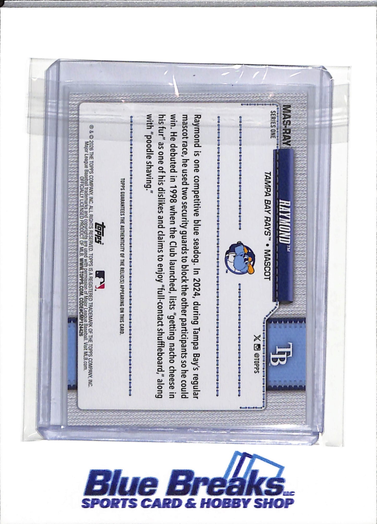 2026 Topps - 75 Years - Series One - Relic - Mascot - Raymond - #MAS-RAY - Baseball - Rays - drop
