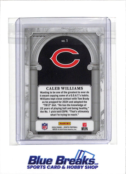 2024 Panini - Zenith Football - Z Marquee - Orange Foil - Caleb Williams - #1 - Football - Bears - drop
