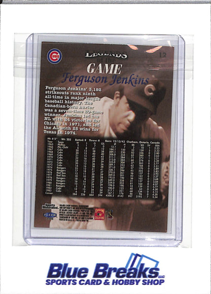 1998 Fleer - Legends of the Game - Auto - Ferguson Jenkins - #12 - Baseball - Cubs - drops