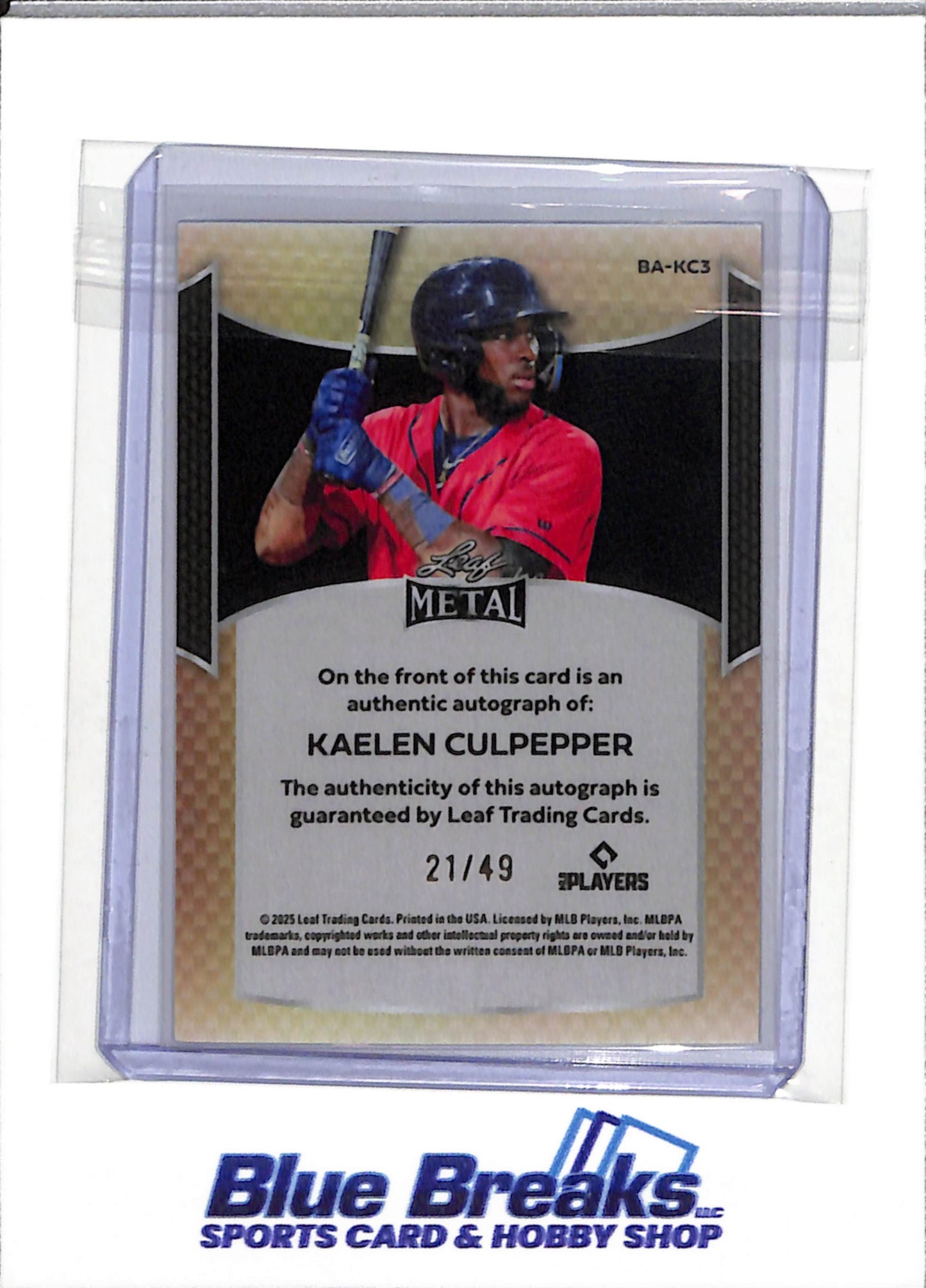 2025 Leaf Metal - Silver - Auto - Kaelen Culpepper - 21/49 - #BA-KC3 - Baseball - Twins - drop
