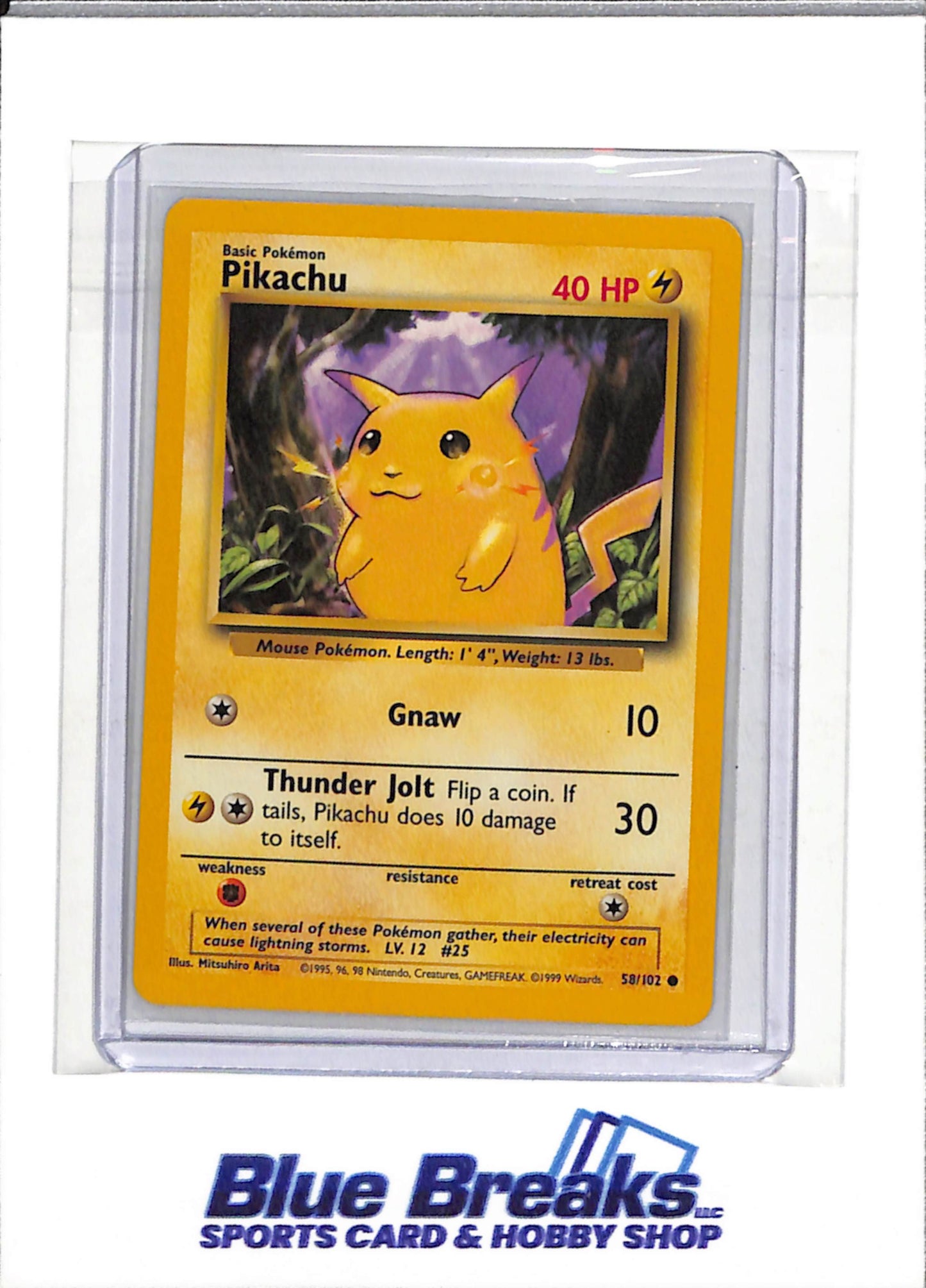 1999 Pokemon - Base Set - Pikachu - #58 - drop