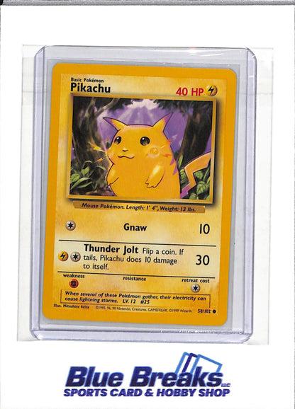 1999 Pokemon - Base Set - Pikachu - #58 - drop