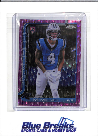 2025 Topps - Chrome - Rookie Card - Pink Ray Wave Refractor - Tetairoa McMillan - 187/250 - #326 - Football - Panthers - drop