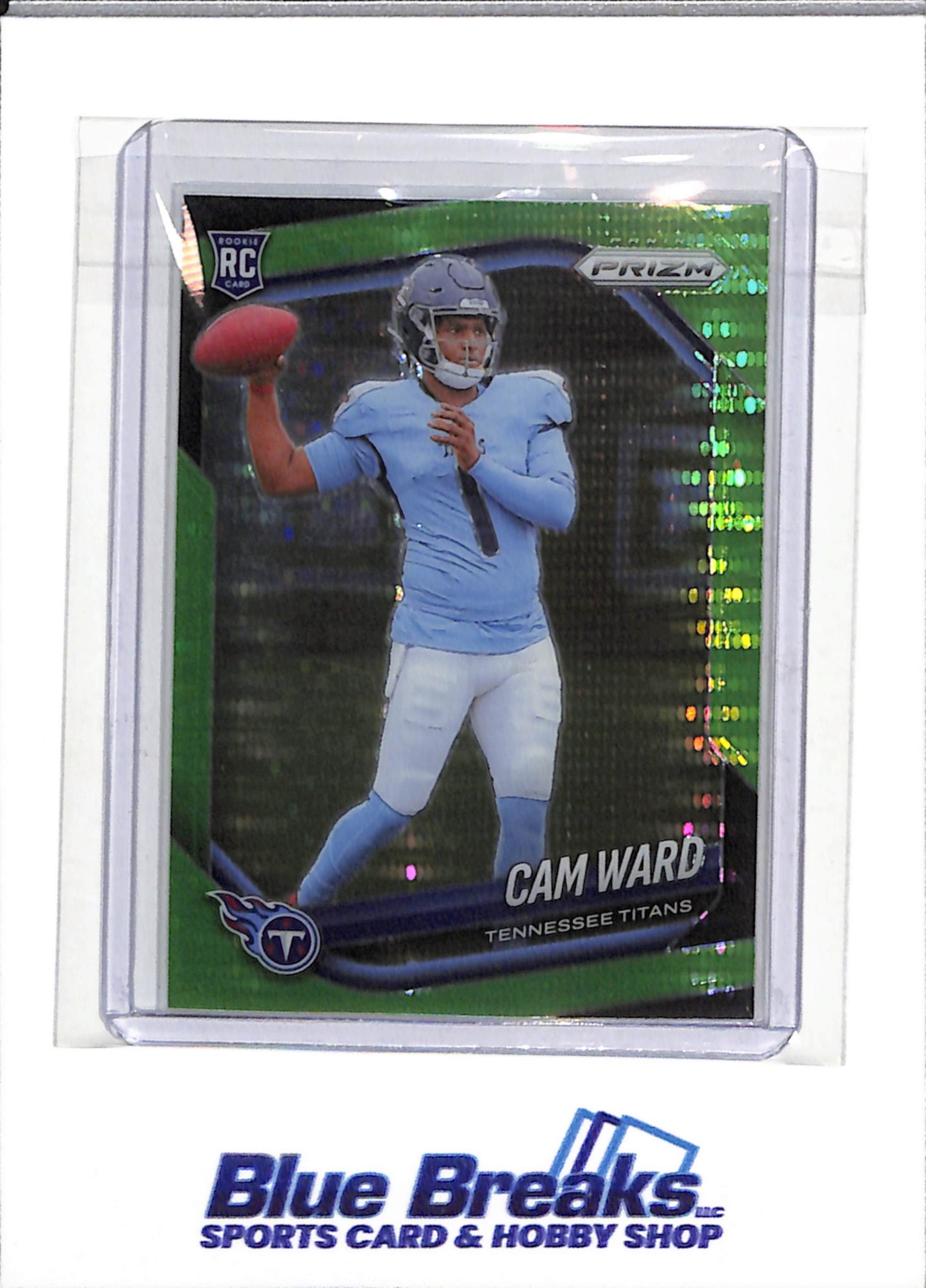 2025 Panini - Prizm - Green Sparkle - Cam Ward - #352 - Football - Titans - drop