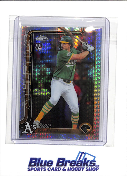 2025 Topps - Chrome - Rookie Card - Silver X Fractor - Nick Kurtz - #USC178 - Baseball - Athletics - drop