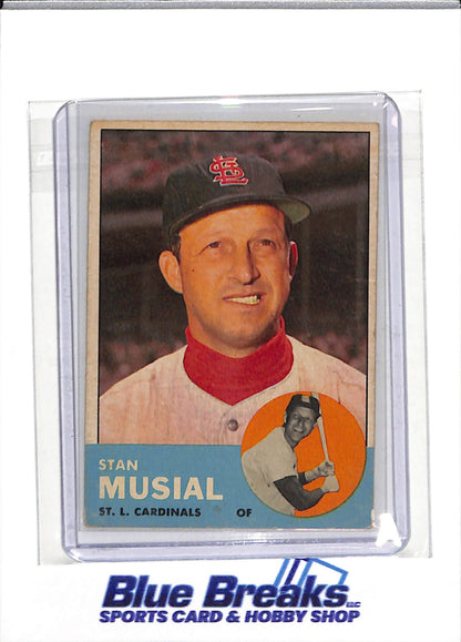 1963 Topps - Stan Musial - #250 - Baseball - Cardinals - drop