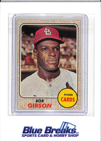 1968 Topps - Bob Gibson - #100 - Baseball - Cardinals - drop