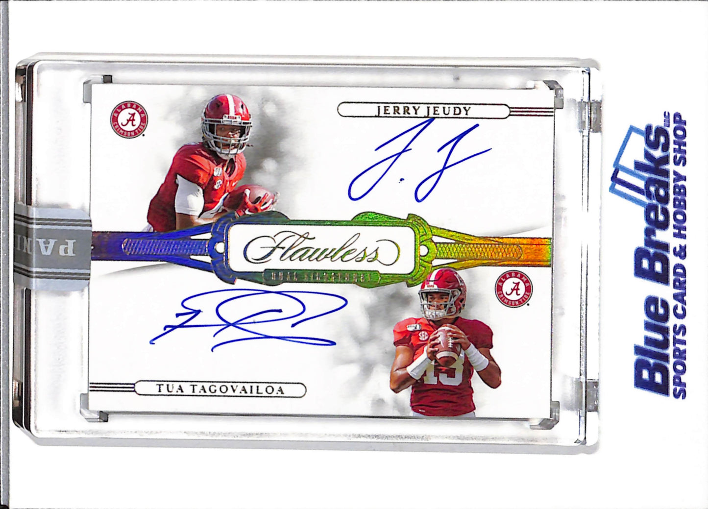 2020 Panini - Flawless - Dual Signature - Jerry Jeudy / Tua Tagovailoa - 1/1 - #2 - Football - Crimson Tide - drop
