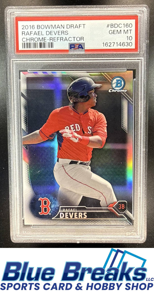 2016 Bowman Draft Rafael Devers #BDC-160 Chrome Refractor PSA 10 Boston Red Sox