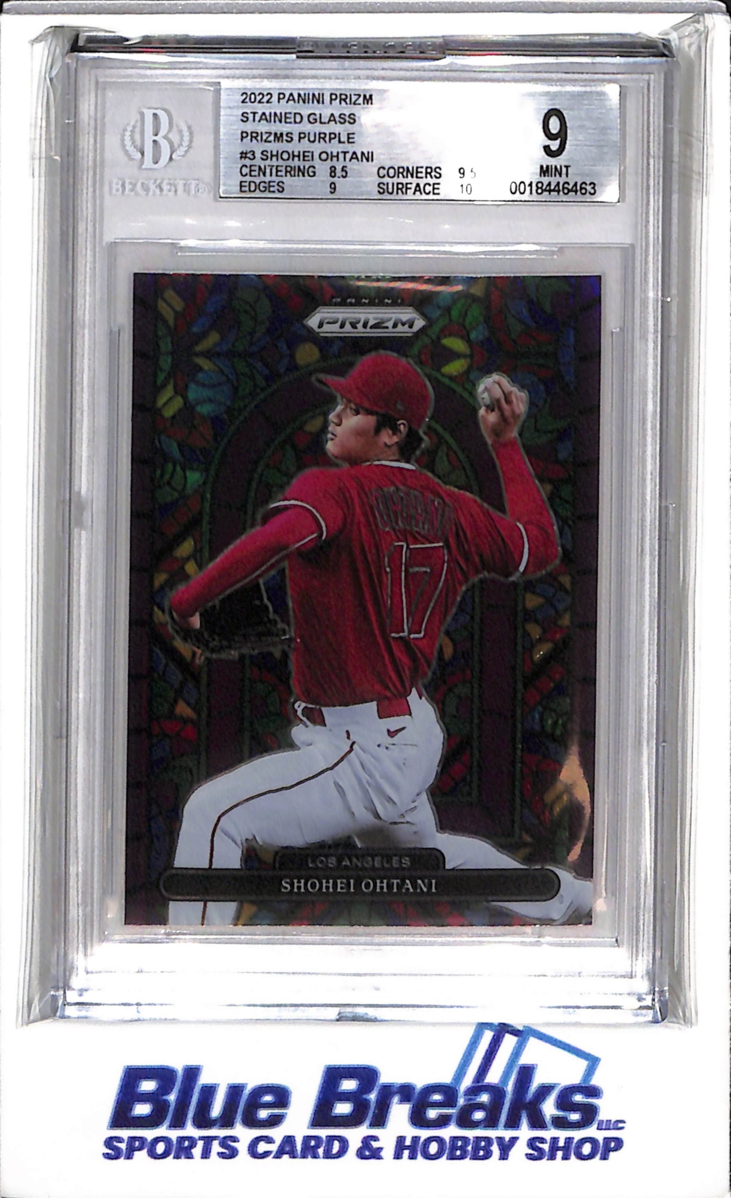 2022 Panini - Prizm - Stained Glass - Prizms Purple - Shohei Ohtani - #SG-3 - Baseball - Dodgers - drop