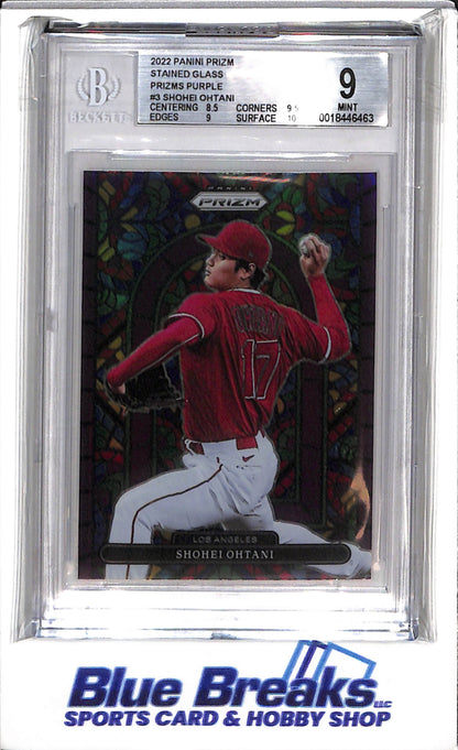2022 Panini - Prizm - Stained Glass - Prizms Purple - Shohei Ohtani - #SG-3 - Baseball - Dodgers - drop