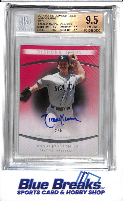 2017 Topps - Diamond Icons - Red - Auto - Randy Johnson - Beckett9.5 - 2/5 - #AU-RJO - Baseball - Mariners - drop