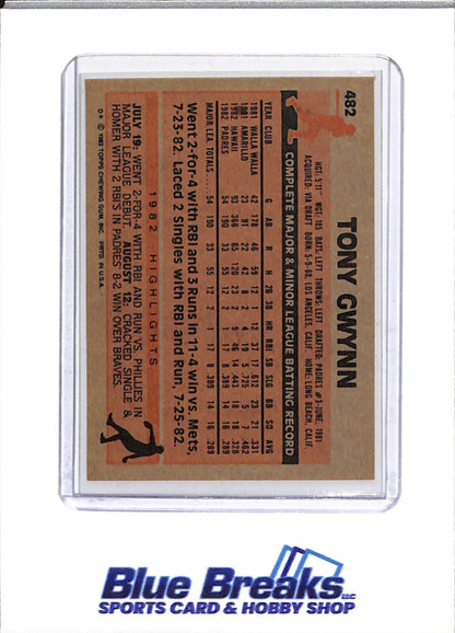 1983 Topps - Chewing Gum - Tony Gwynn - #482 - Baseball - Padres - drop