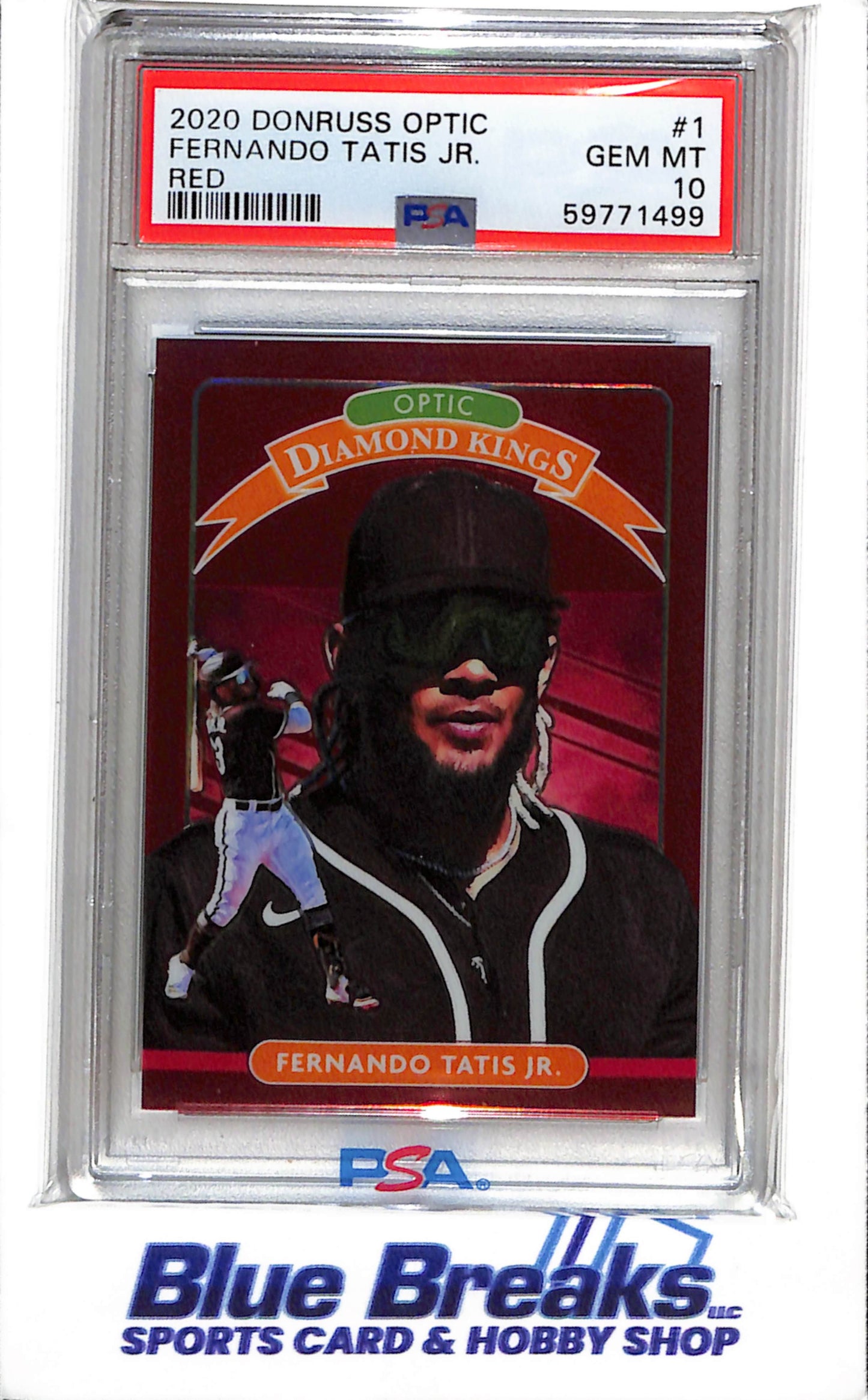 2020 Panini - Donruss - Optic - Diamond Kings - Red - Fernando Tatis Jr. - PSA10 - 41/60 - #1 - Baseball - Padres - drop