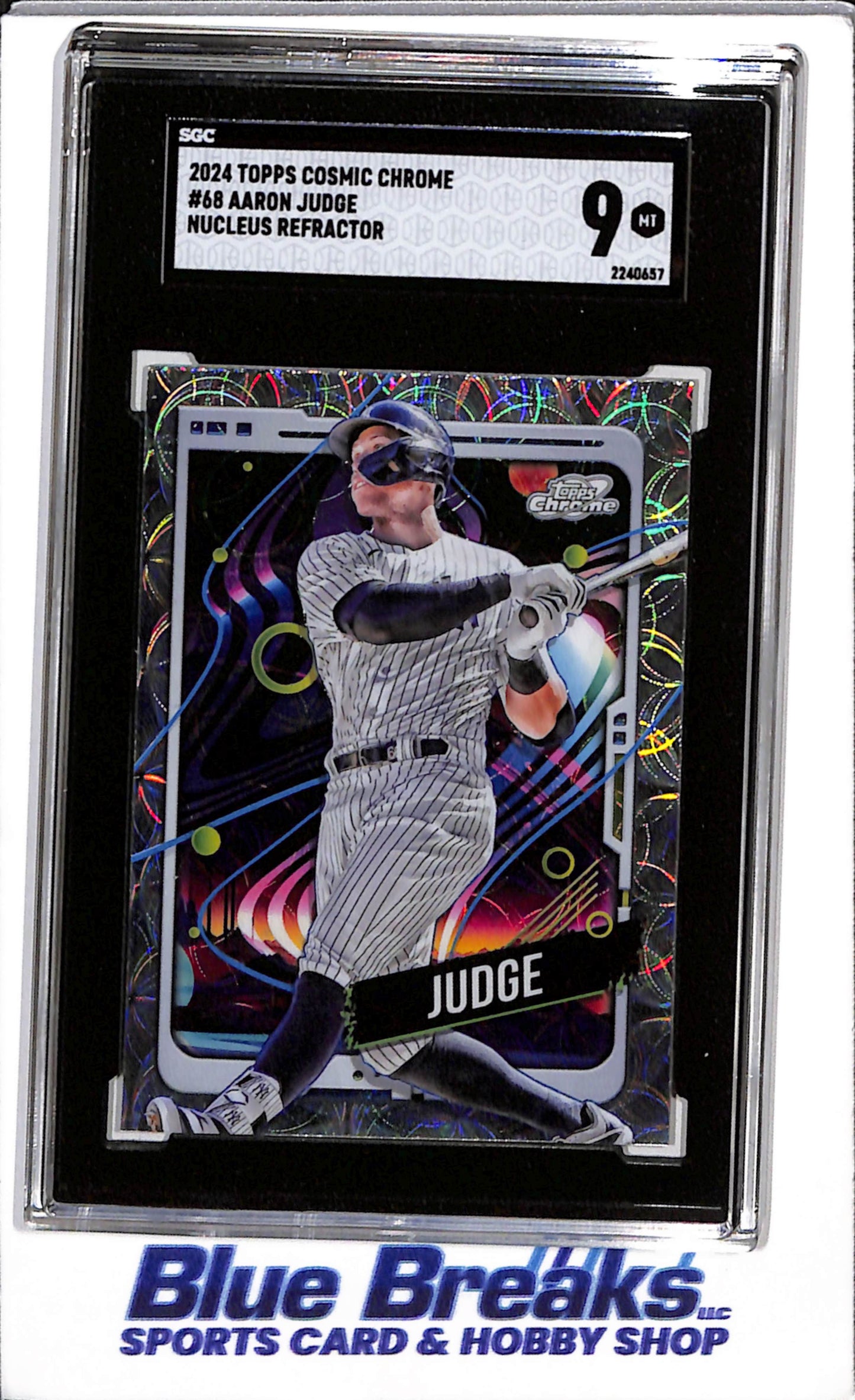 2024 Topps - Cosmic Chrome - Nucleus Refractor - Aaron Judge - SGC9 - #68 - Baseball - Yankees - drop