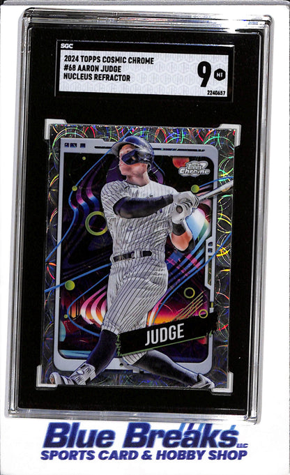 2024 Topps - Cosmic Chrome - Nucleus Refractor - Aaron Judge - SGC9 - #68 - Baseball - Yankees - drop