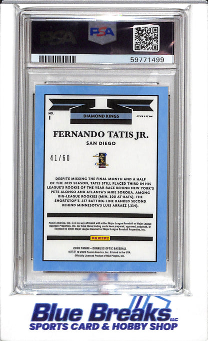 2020 Panini - Donruss - Optic - Diamond Kings - Red - Fernando Tatis Jr. - PSA10 - 41/60 - #1 - Baseball - Padres - drop