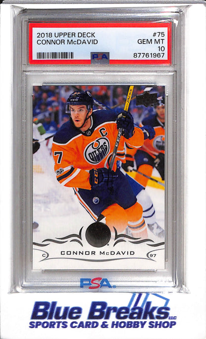 2018 Upper Deck - Connor McDavid - PSA10 - #75 - Ice Hockey - Oilers - drop