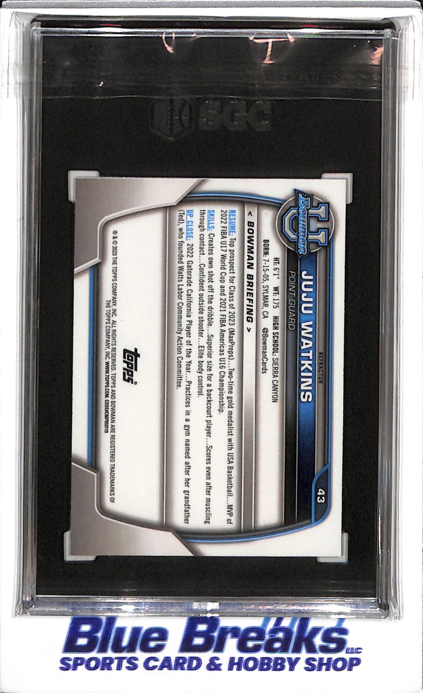 2022-23 Bowman U. - Chrome - Refractor - Juju Watkins - #43 - Basketball - Trojans - drop