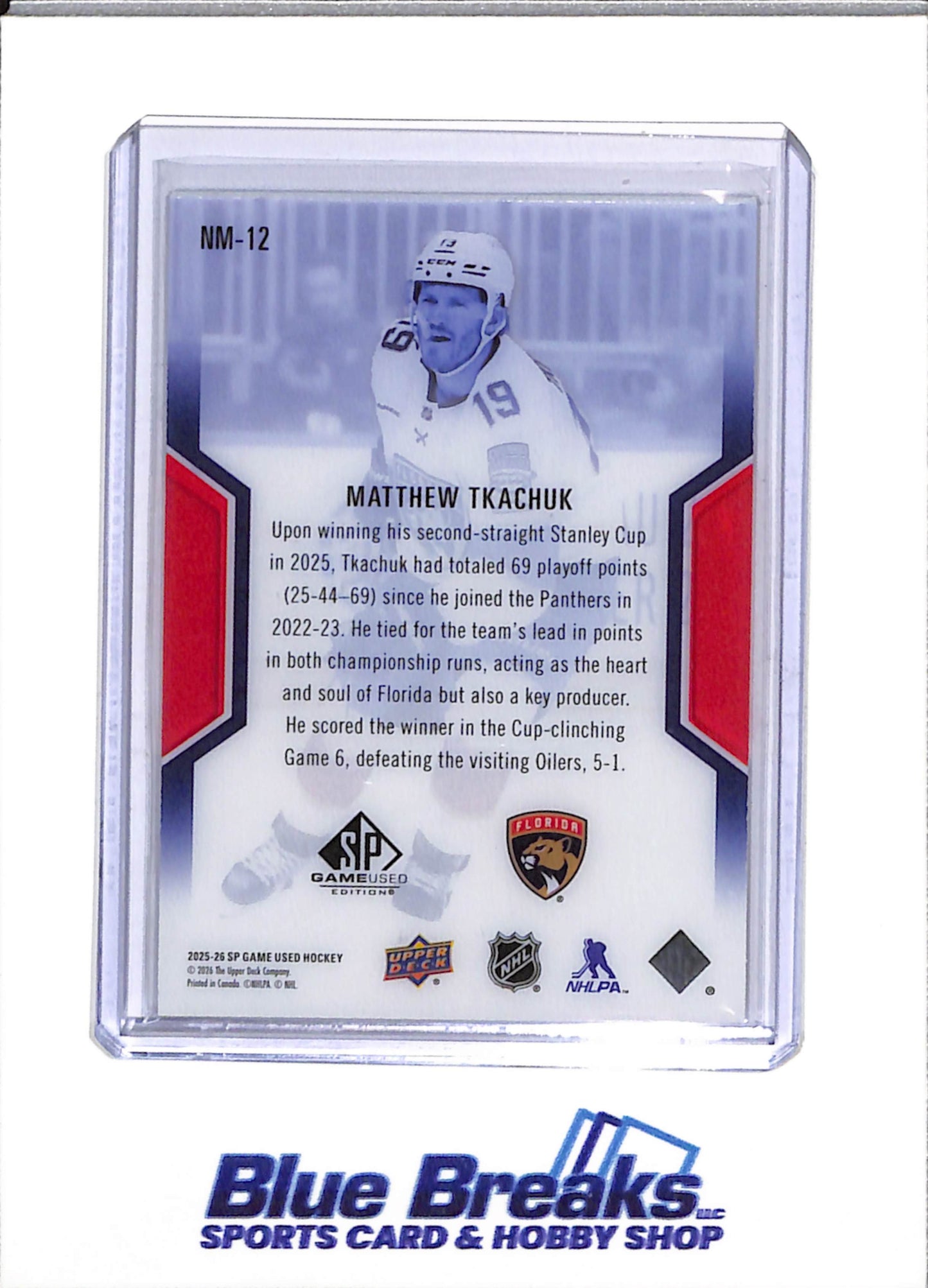2025-26 Upper Deck - Masters - Game Used - Matthew Tkachuk - 127/299 - #NM-12 - Ice Hockey - Panthers - drop