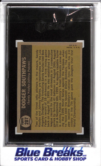 1961 Topps - Dodgers Southpaws - Sandy Koufax/Johnny Podres - SGC5 - #207 - Baseball - Dodgers - drop