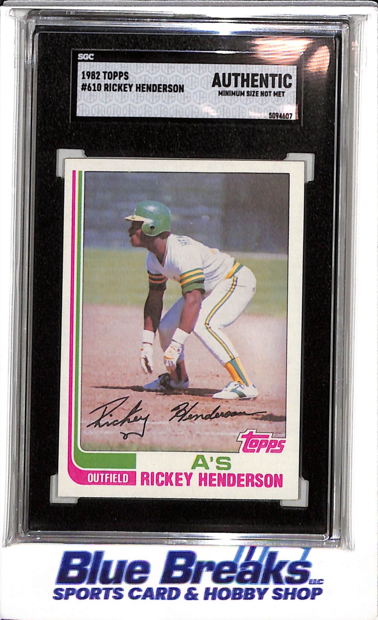1992 Topps - Rickey Henderson - SCG Authentic - #610 - Baseball - A's - drop