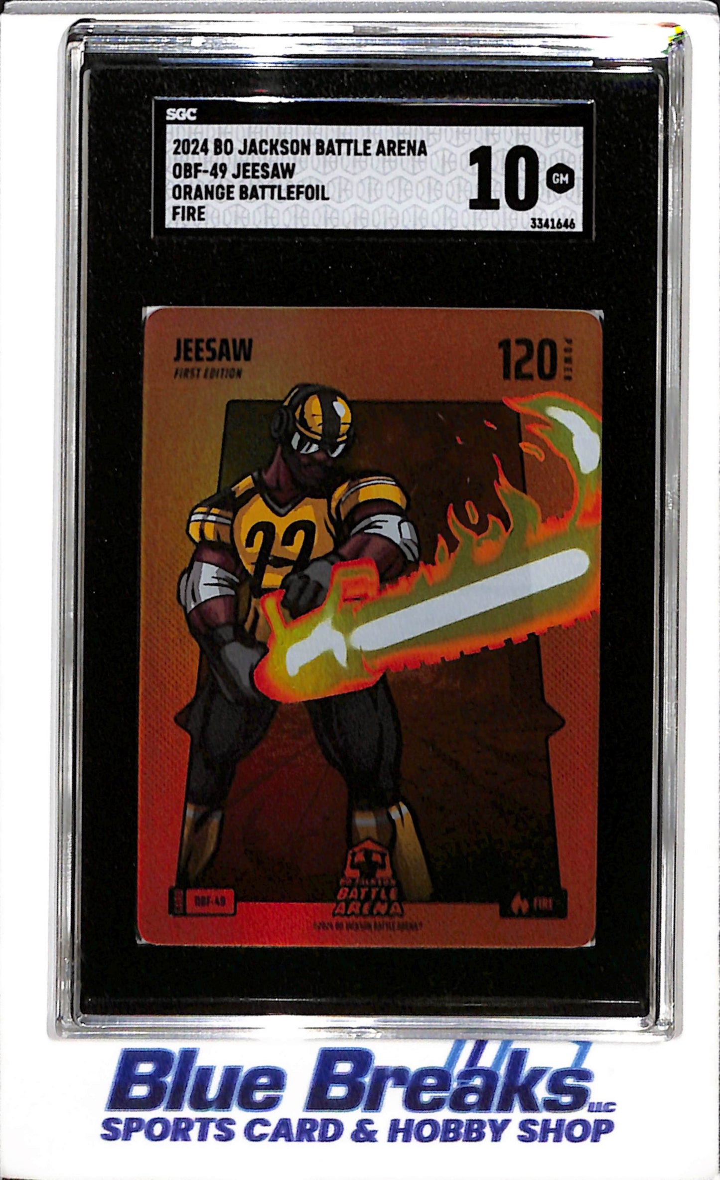2024 Bo Jackson - Battle Arena - Orange Battlefoil - Fire - Jeesaw - SGC10 - #OBF-49 - Baseball - Angels - drop