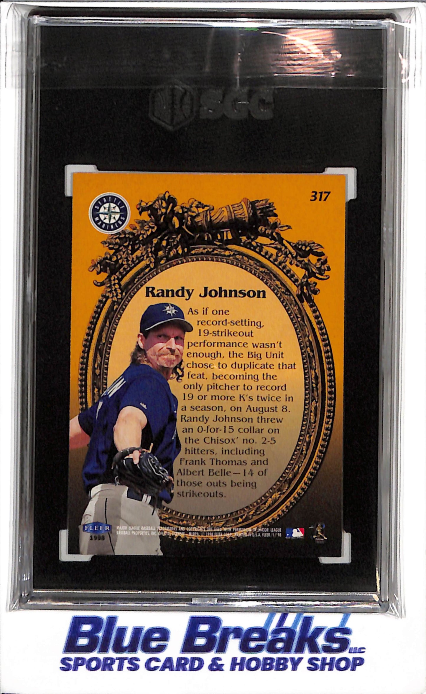 1998 Fleer - Golden Memories - Randy Johnson - SGC9 - #317 - Baseball - Mariners - drop