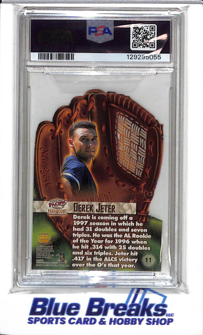 1998 Pacific Paramount - Fielders Choice - Die Cute - Derek Jeter - PSA8 - #11 - Baseball - Yankees - drop
