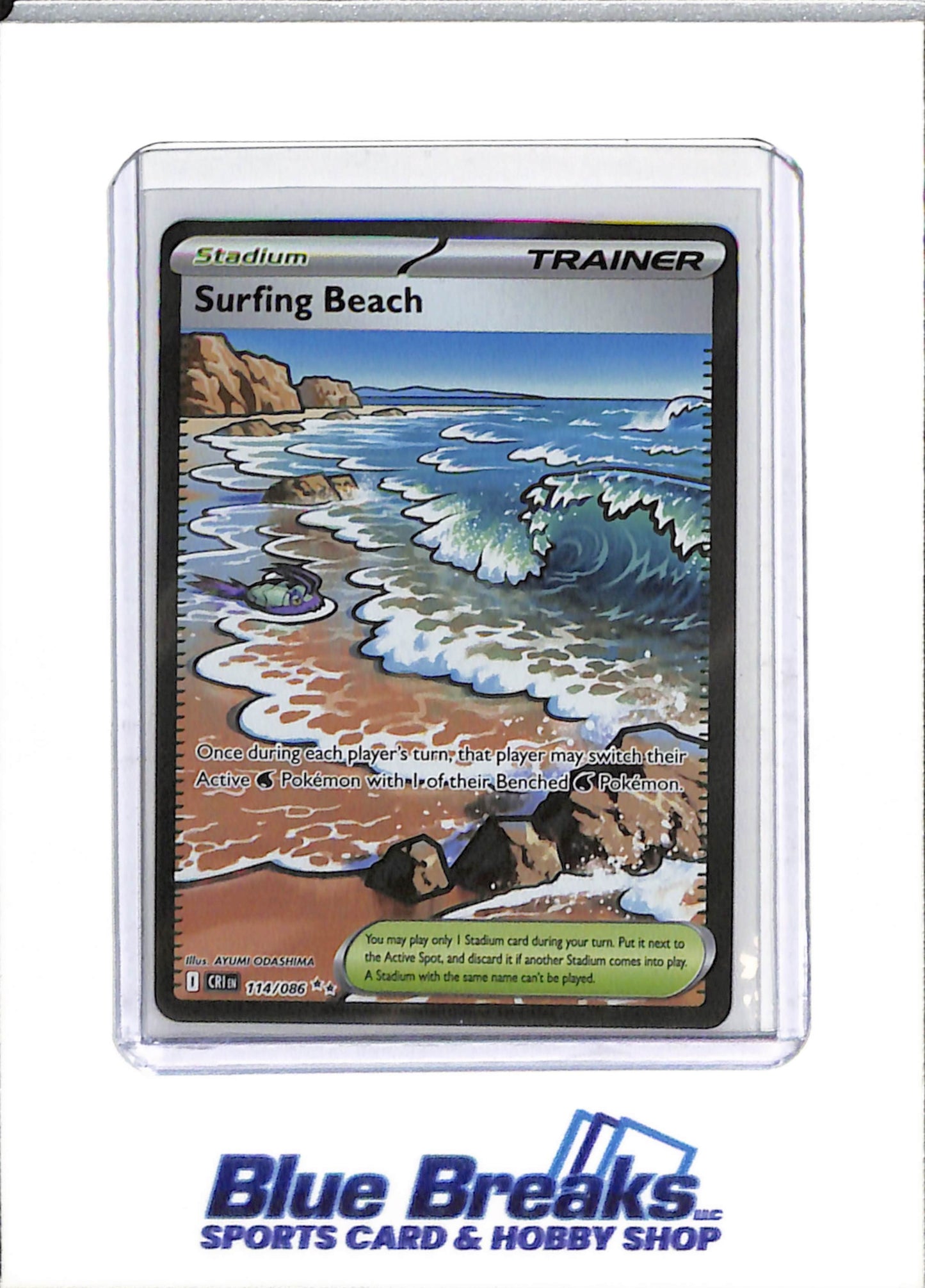 2026 Pokemon - Chaos Rising - Special Illustration Rare Foil- Surfing Beach - #114/086 - drop