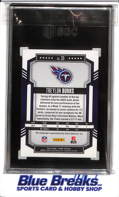 2023 Panini - Score - Auto - Treylon Burks - SGC9.5 - #30 - Football - Titans - drop