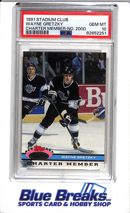 1991 Topps - Stadium Club - Charter Member - Wayne Gretzky - PSA10 - Ice Hockey - Kings - drop