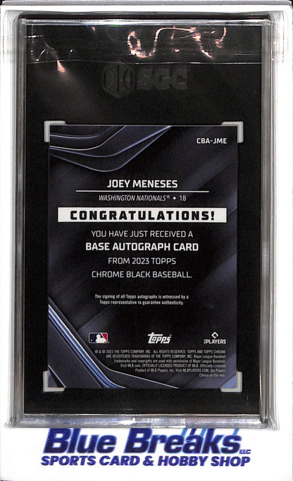 2023 Topps - Chrome Black - Green Refractor - Autographed - Joey Meneses - SGC10 - 55/99 - #CBA-JME - Baseball - Nationals - drop