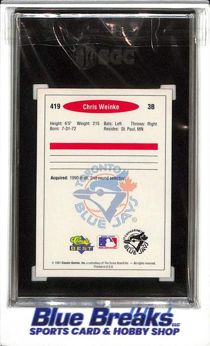 1991 Classic Best - Chris Weinke - SGC9.5 - #419 - Baseball - Blue Jay's