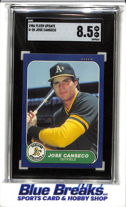 1986 Fleer - Update - Jose Canseco - SGC8.5 - #U-20 - Baseball - Athletics