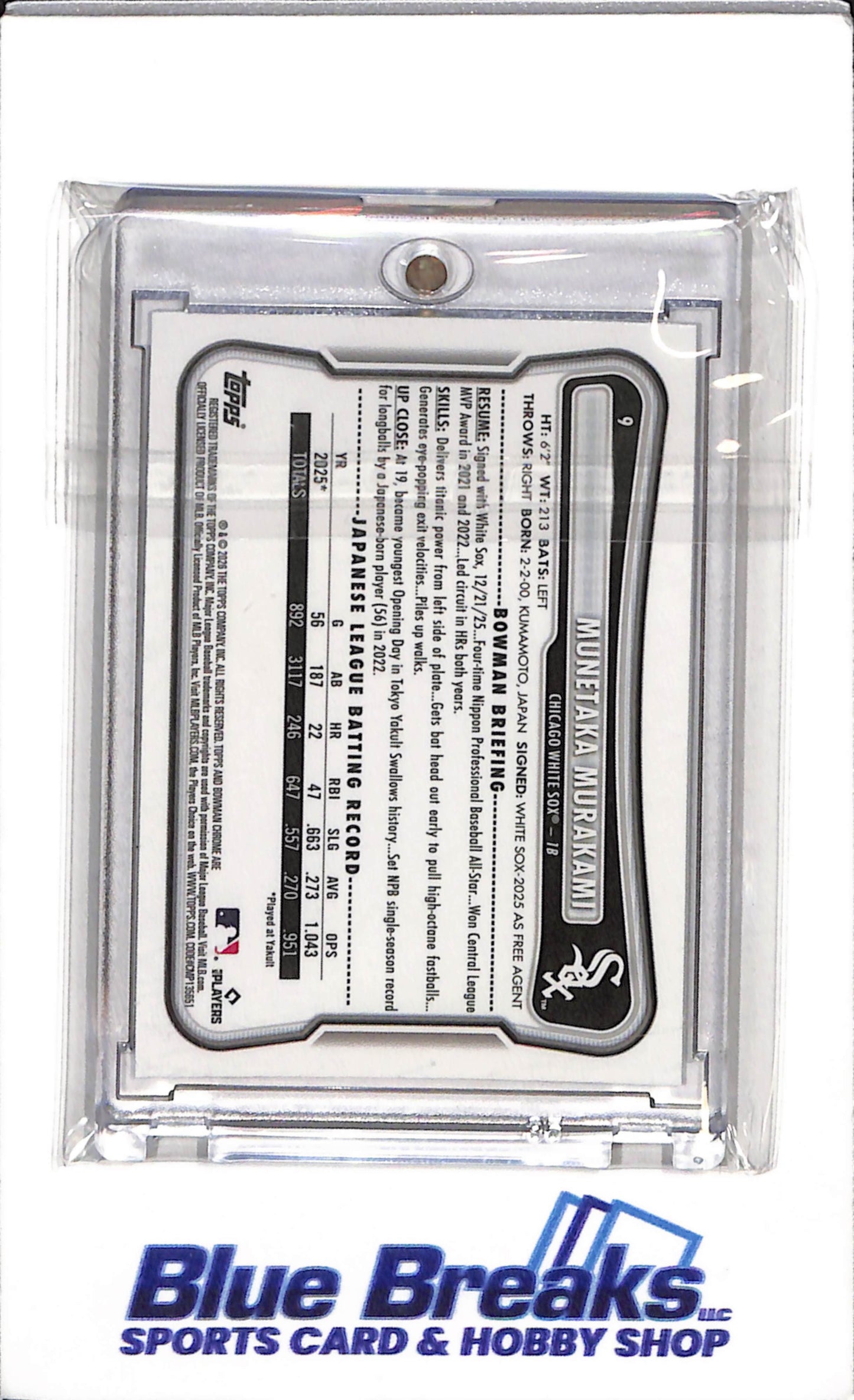 2026 Topps - Bowman Chrome - Silver Refractor - Munetaka Murakami - #9 - Baseball - White Sox - drop