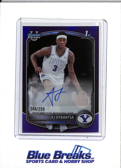2025 Bowman Chrome U - Purple - Auto - AJ Dybantsa - 248/250 - #CPA-AD - Basketball - BYU