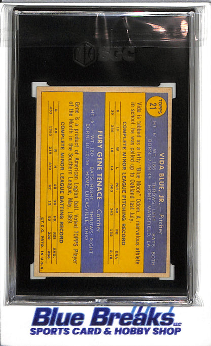 1970 Topps - Rookie Stars - Vida Blue/Gene Tenace - SGC5 - #21 - Baseball - Athletics - drop