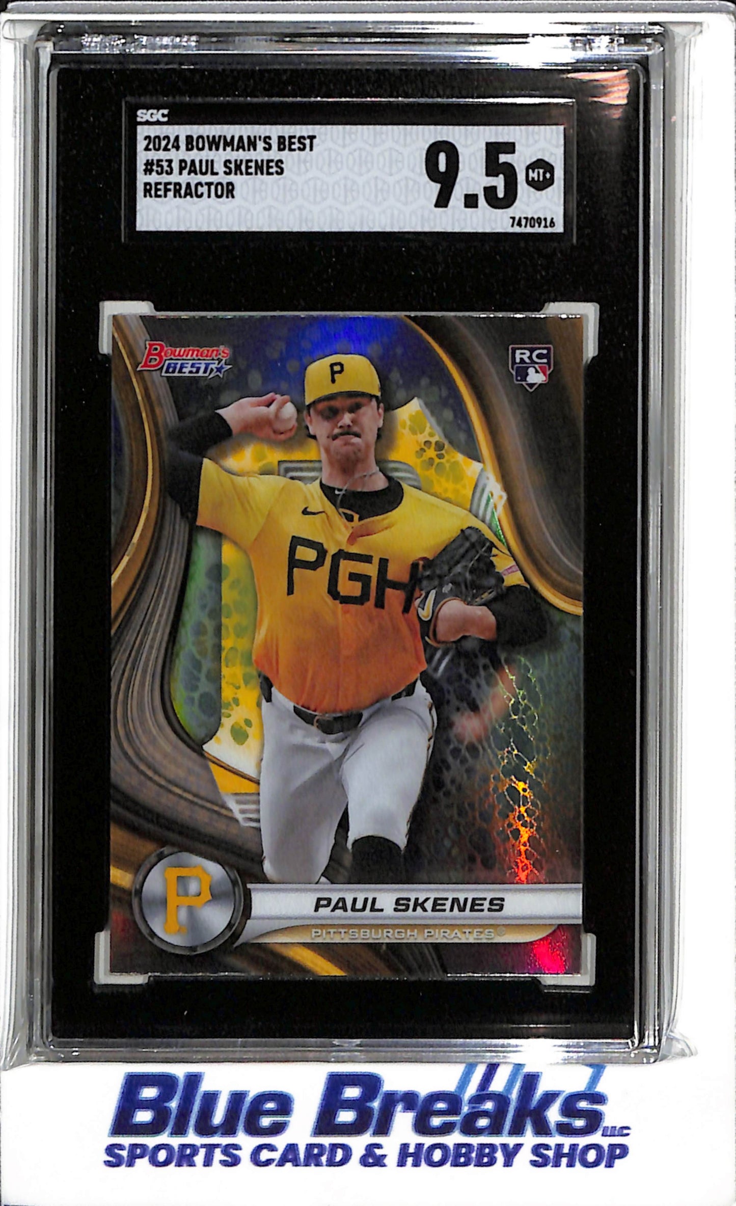 2024 Topps - Bowman's Best - Refractor - Paul Skenes - SGC9.5 - #53 - Baseball - Pirates - drop