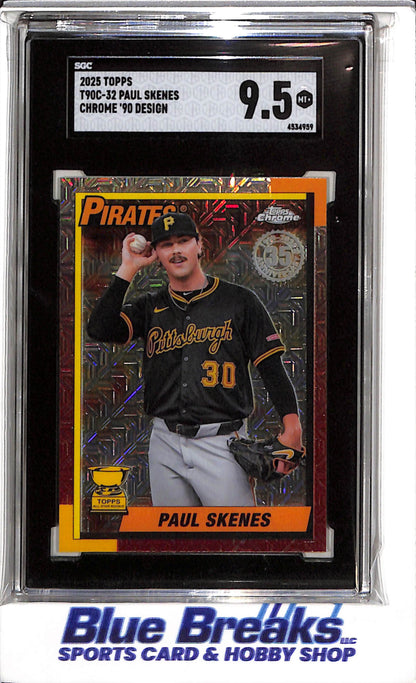 2025 Topps - Chrome '90 Design - Orange - Paul Skenes - SGC9.5 - #T90C-32 - Baseball - Pirates - drop