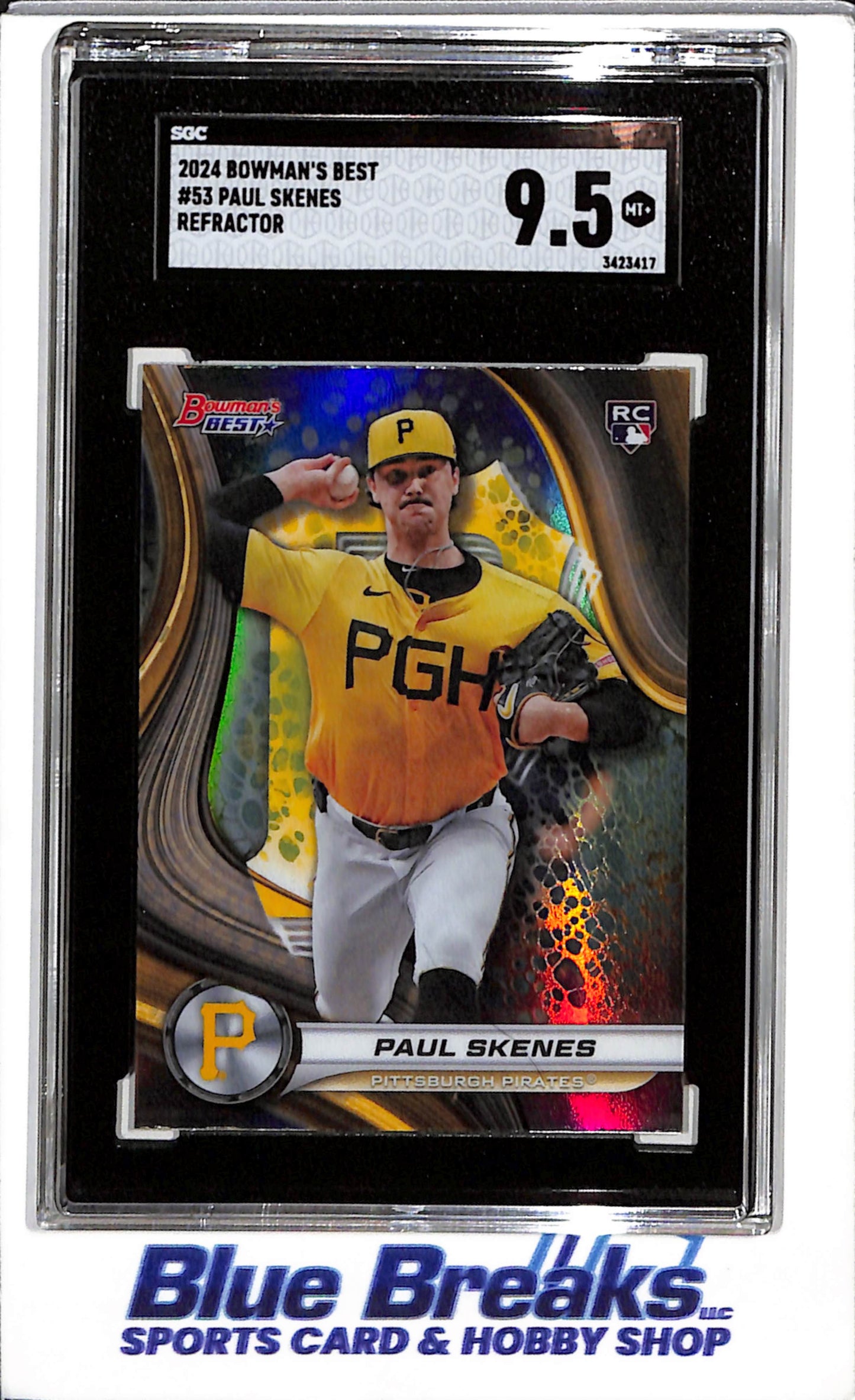 2024 Topps - Bowman's Best - Refractor - Paul Skenes - SGC9.5 - #53 - Baseball - Pirates - drop