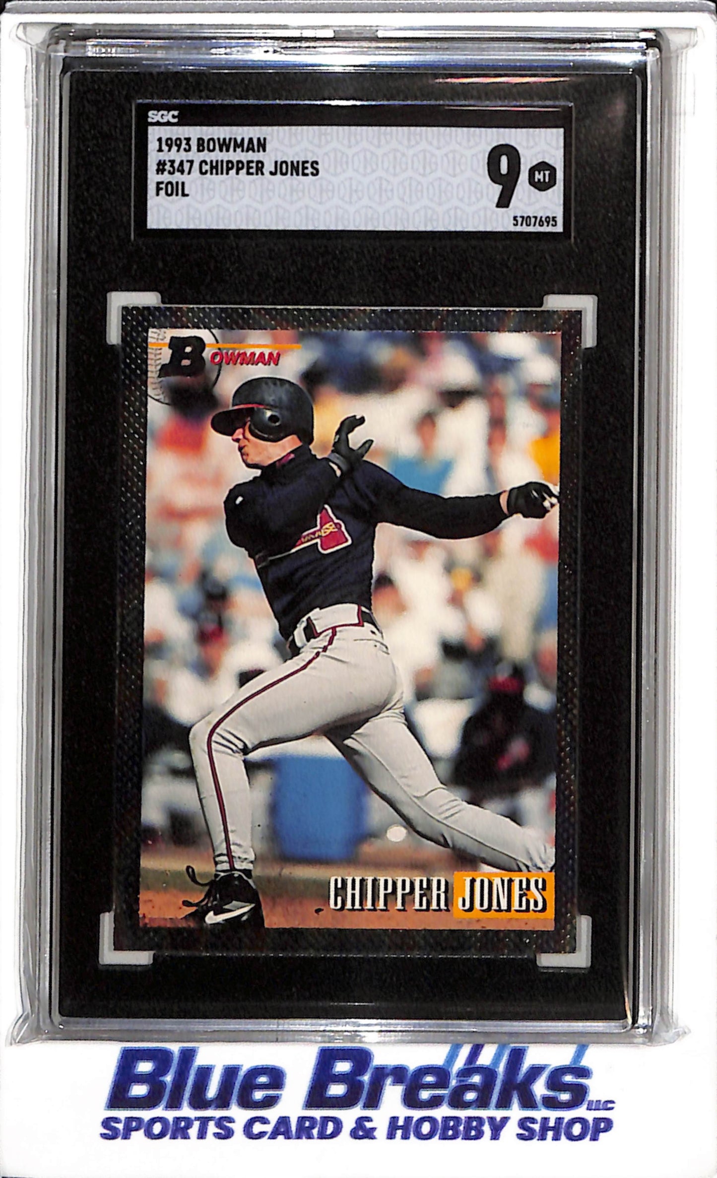 1993 Bowman - Foil - Chipper Jones - SGC9 - #347 - Baseball - Braves - drop