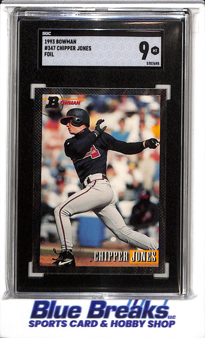 1993 Bowman - Foil - Chipper Jones - SGC9 - #347 - Baseball - Braves - drop