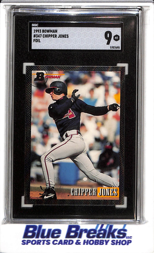 1993 Bowman - Foil - Chipper Jones - SGC9 - #347 - Baseball - Braves